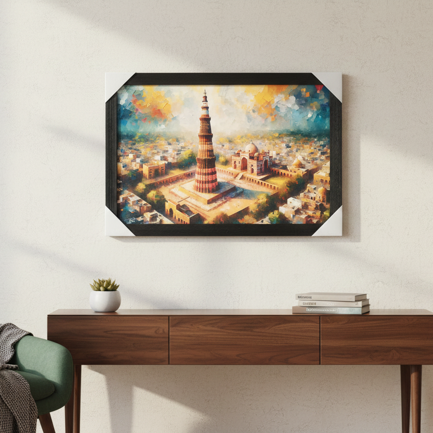 Impressionist Qutub Minar Art Print