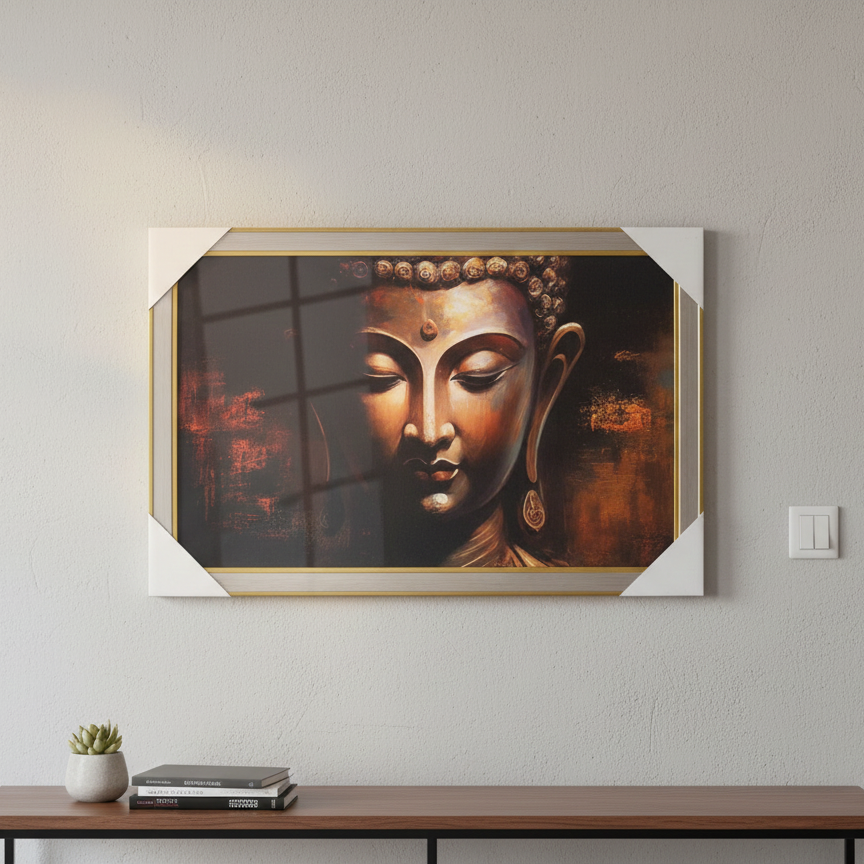 Buddha Wall Hanging Frame – Modern Spiritual Art for Home & Office