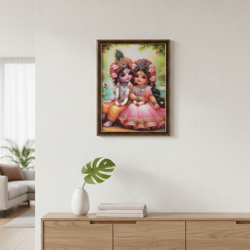 Cute Bal Leela Radha Krishna Frame Art