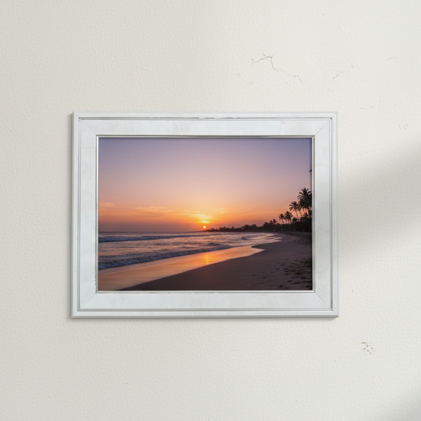 Elegant White Marble-Texture Wooden Frame