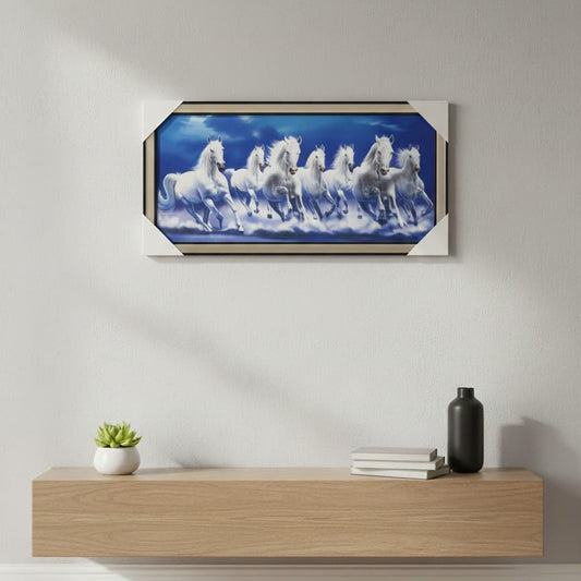 White Horses Running Wall Art Frame | Home & Office Decor